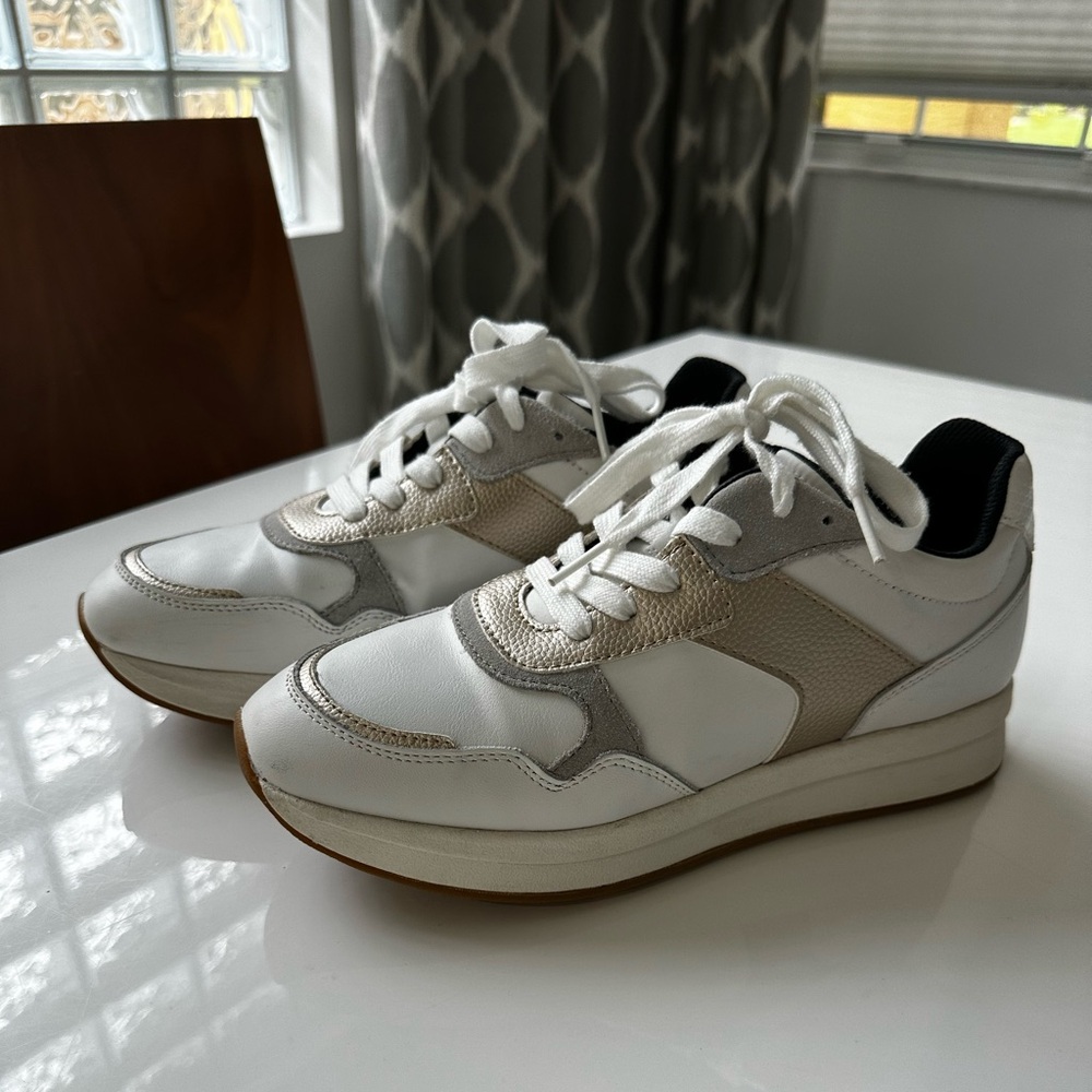 Geox white and gold Sneakers